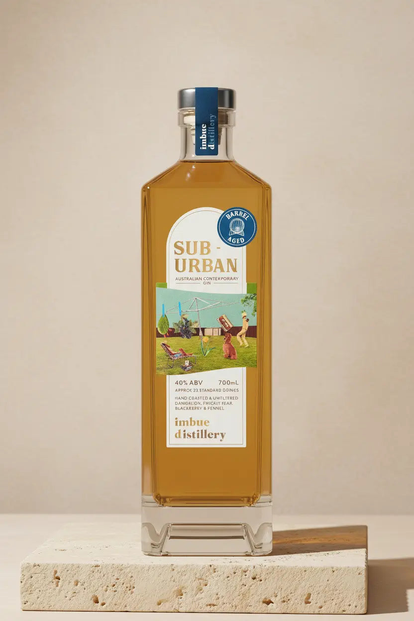 Buy Imbue Distillery Sub Urban Barrel Aged Gin 700ml online at Wine Sellers Direct's best prices.