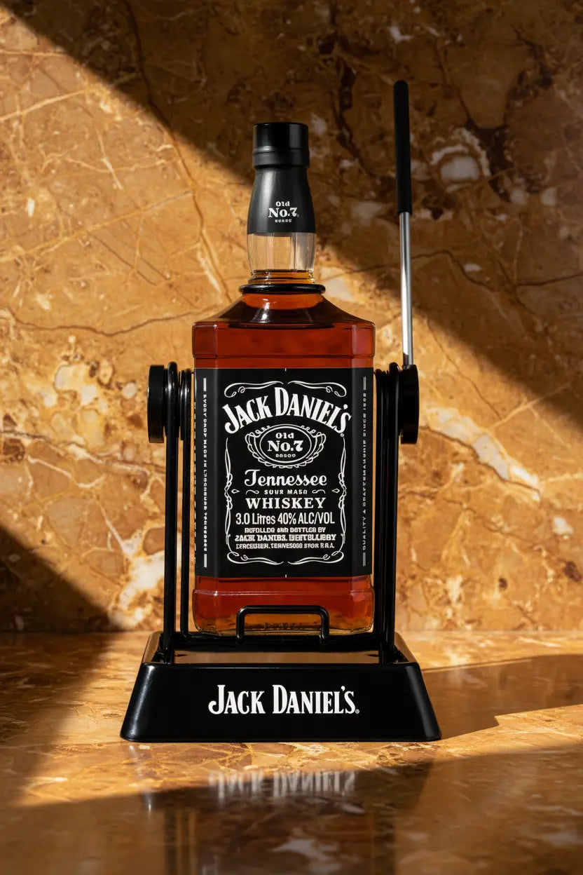 Buy Jack Daniel's Old No.7 Tennessee Whiskey & Metal Cradle 3Lt online at Wine Sellers Directs best prices.