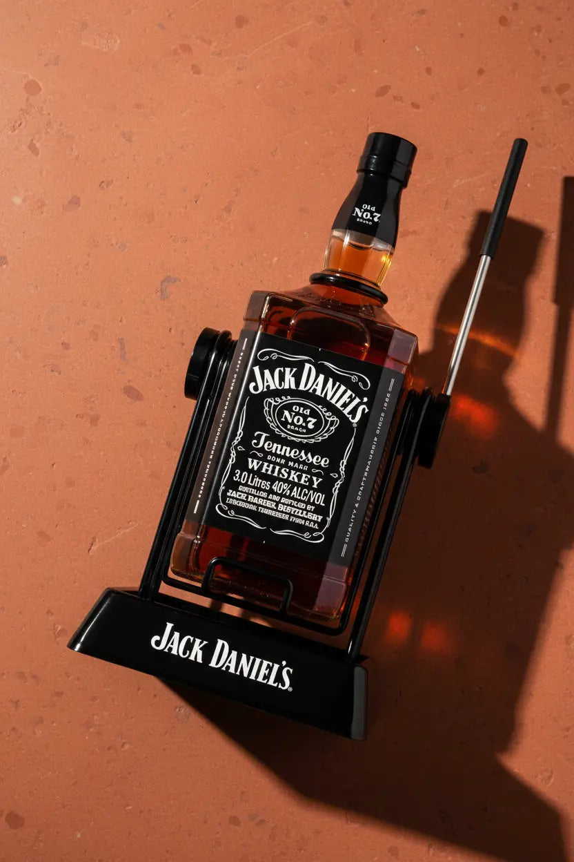 Buy Jack Daniel's Old No.7 Tennessee Whiskey & Metal Cradle 3Lt online at Wine Sellers Directs best prices.