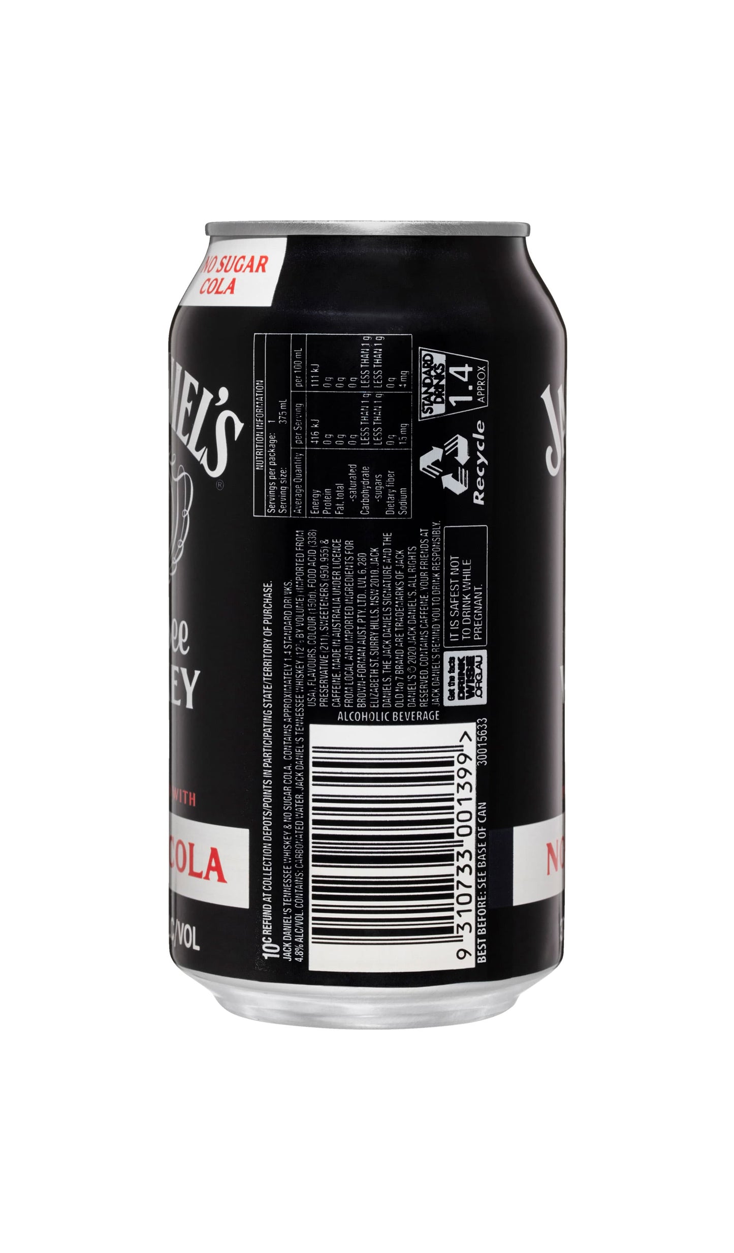 Shop Jack Daniel's & No Sugar Cola Can 375mL available at Wine Sellers Direct's best prices.