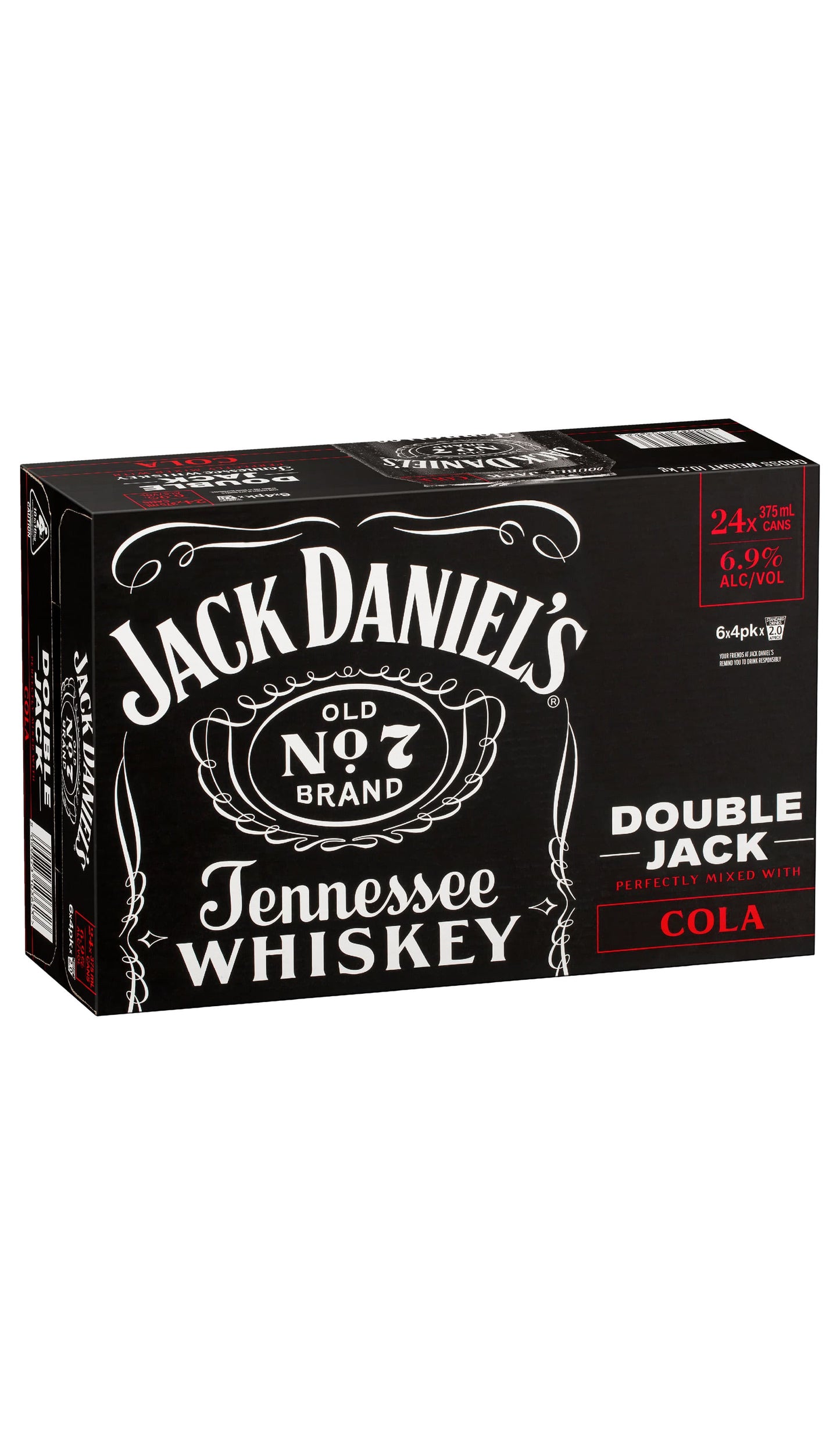 Shop Jack Daniel's Double Jack & Cola Cans Slab 24x375mL available at Wine Sellers Direct's best prices.