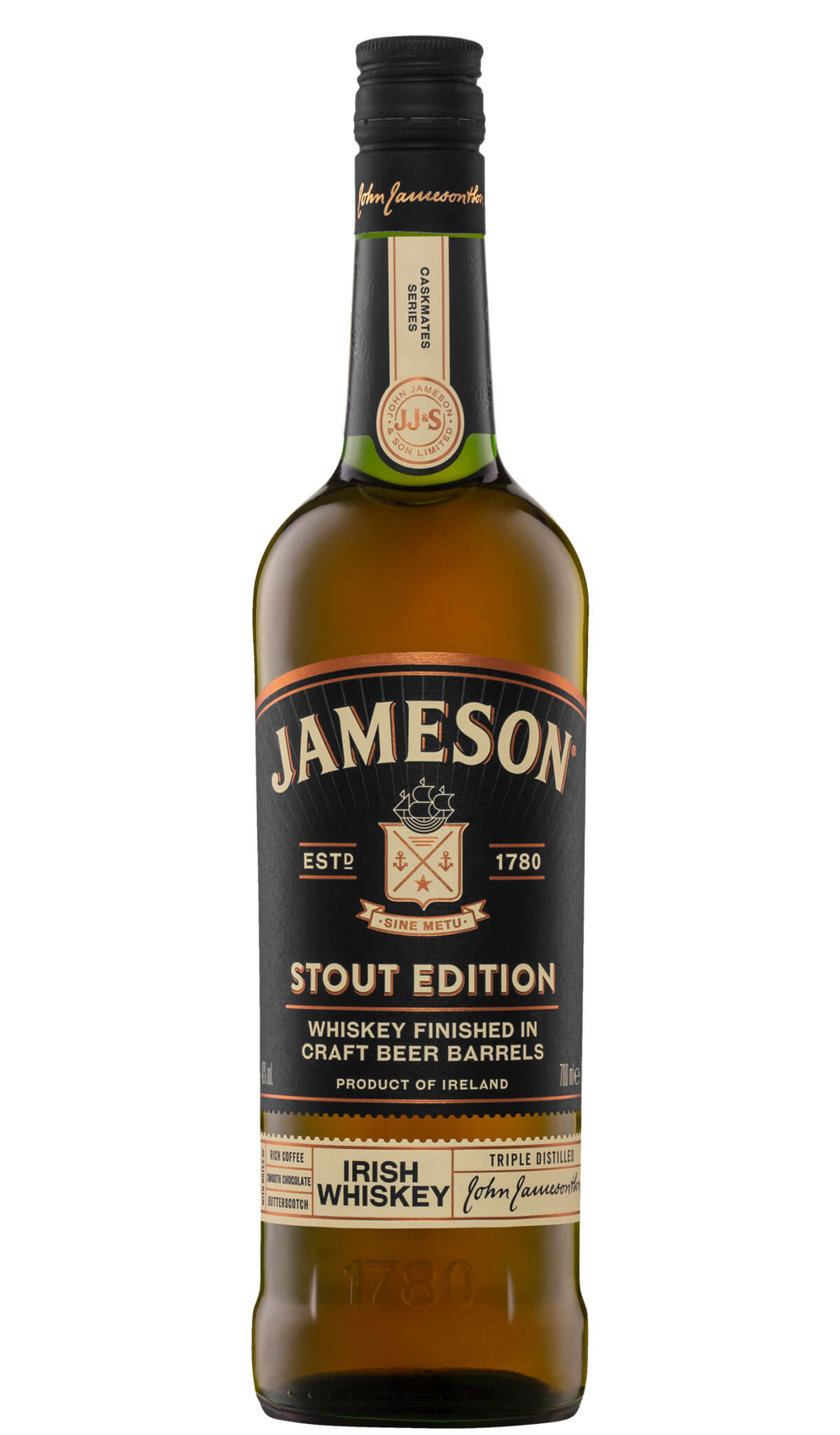 Find out more or buy Jameson Stout Edition Irish Whiskey 700ml (Ireland) online at Wine Sellers Direct - Australia’s independent liquor specialists.