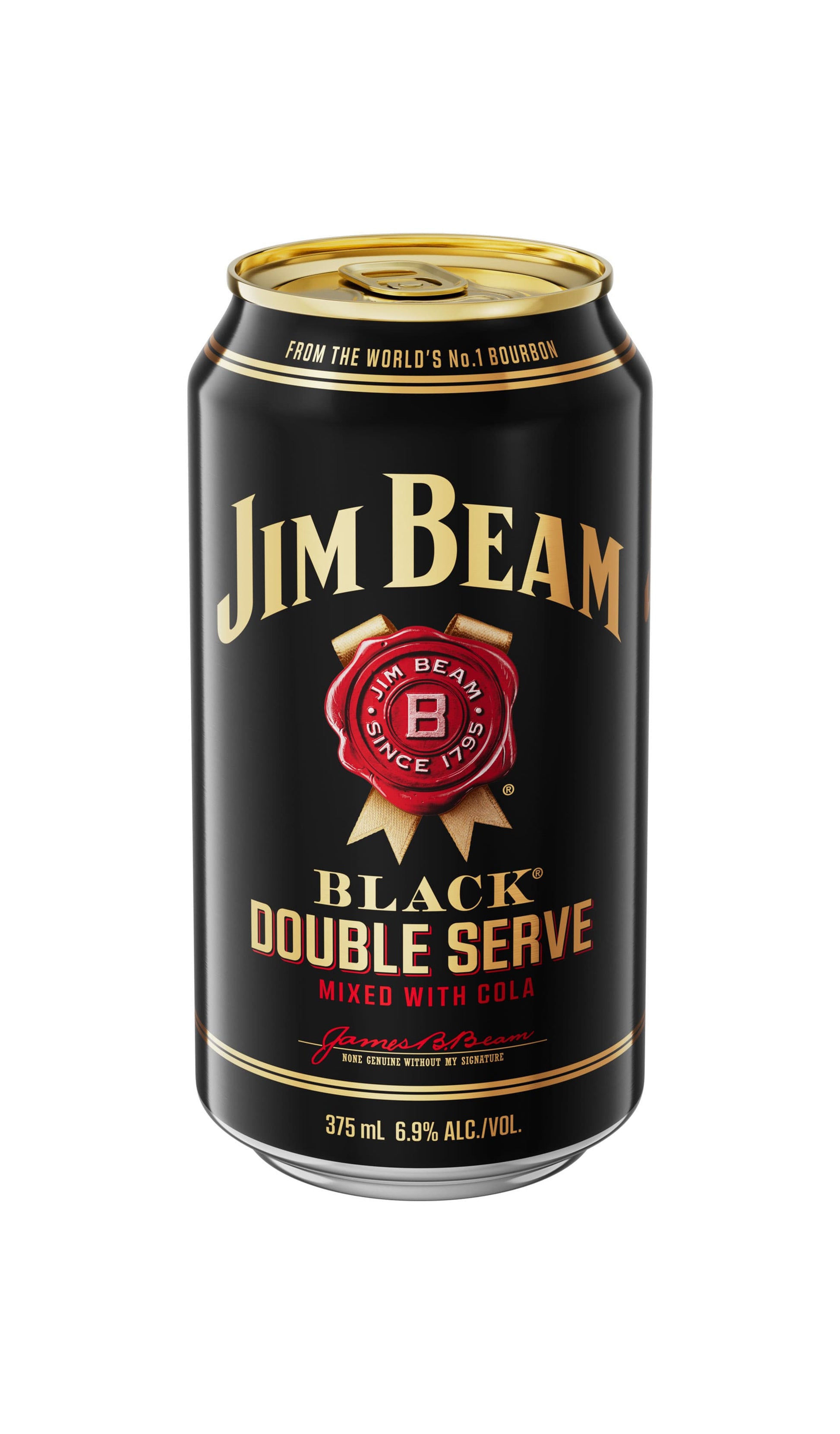 Shop Jim Beam Black & Cola Double Serve Can 6.9% 375mL available at Wine Sellers Direct.