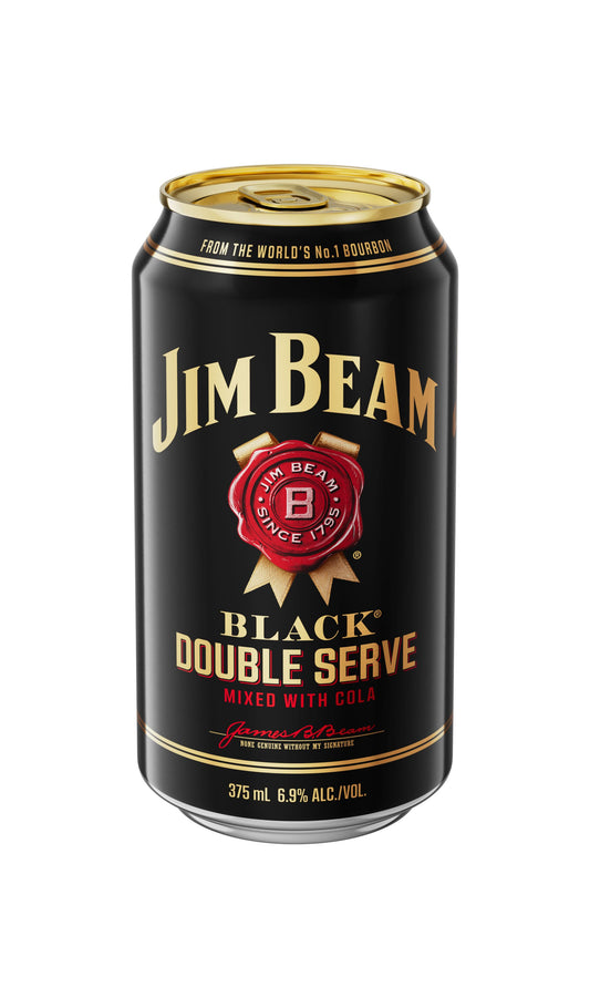 Shop Jim Beam Black & Cola Double Serve Can 6.9% 375mL available at Wine Sellers Direct.