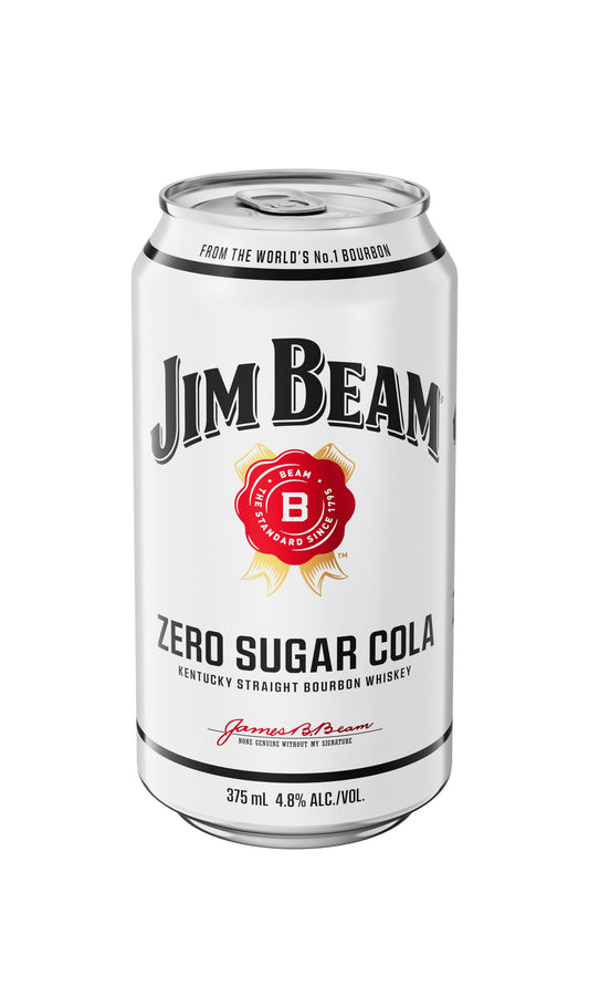 Shop Jim Beam White Bourbon & Cola Zero Sugar Cans 24x375mL Cube available at Wine Sellers Direct.