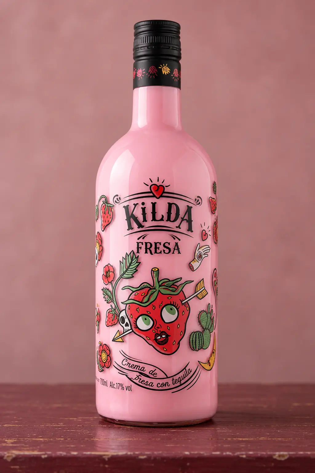 Kilda Strawberry Cream with Tequila 700mL bottle from Spain. 