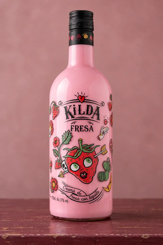 Kilda Strawberry Cream with Tequila 700mL bottle from Spain. 