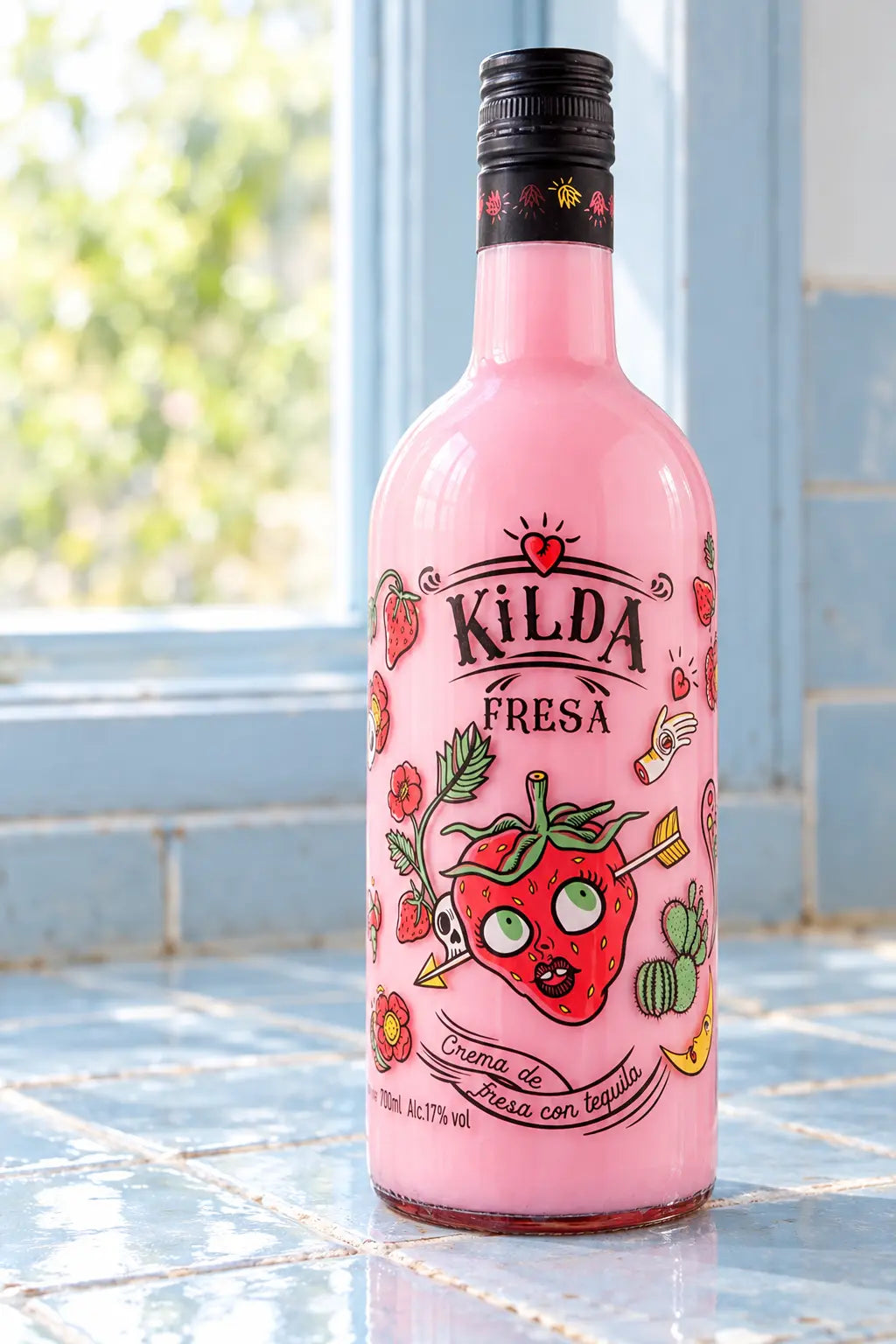 Kilda Strawberry Cream with Tequila 700mL bottle from Spain. 
