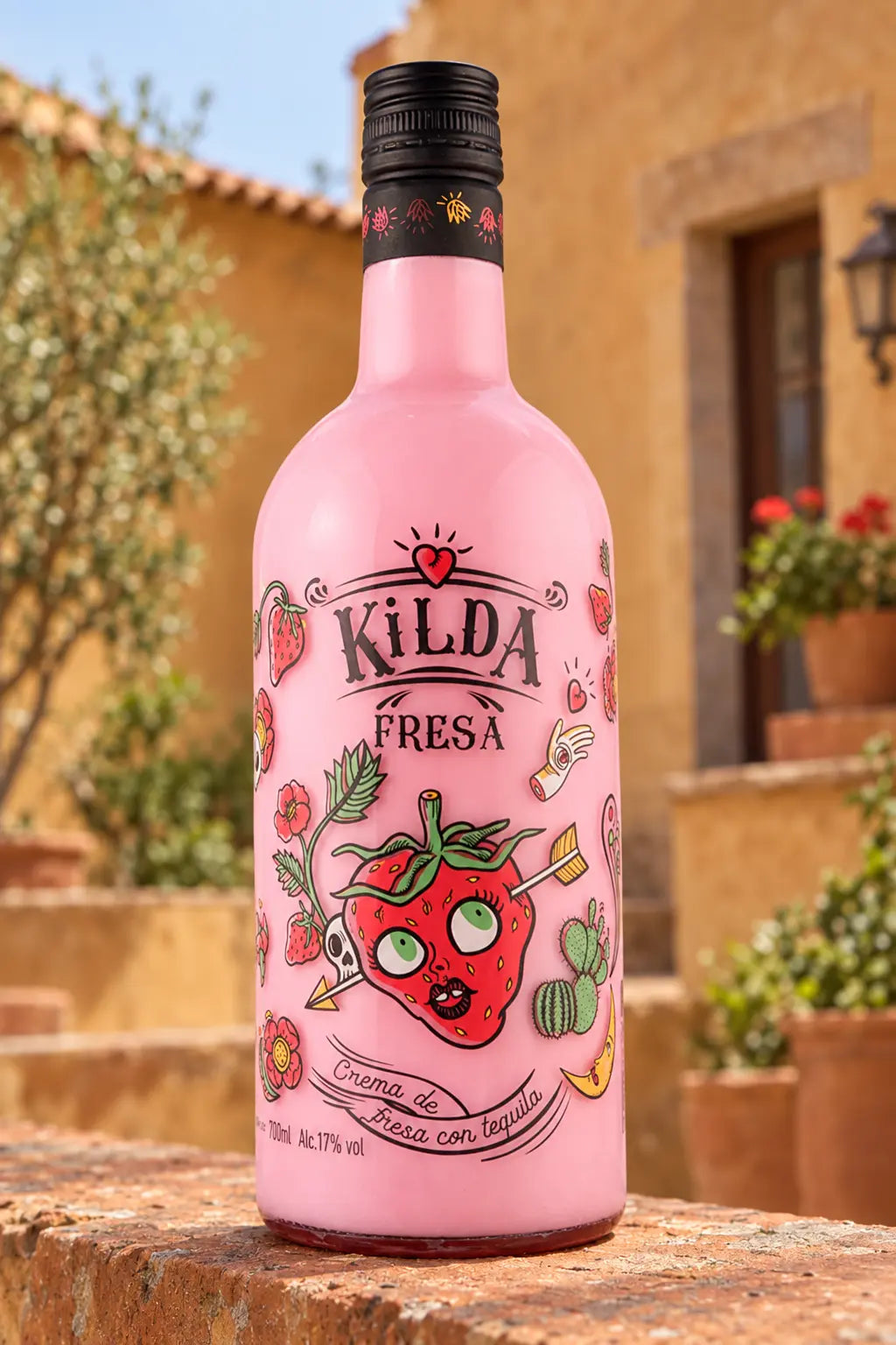 Kilda Strawberry Cream with Tequila 700mL bottle from Spain. 
