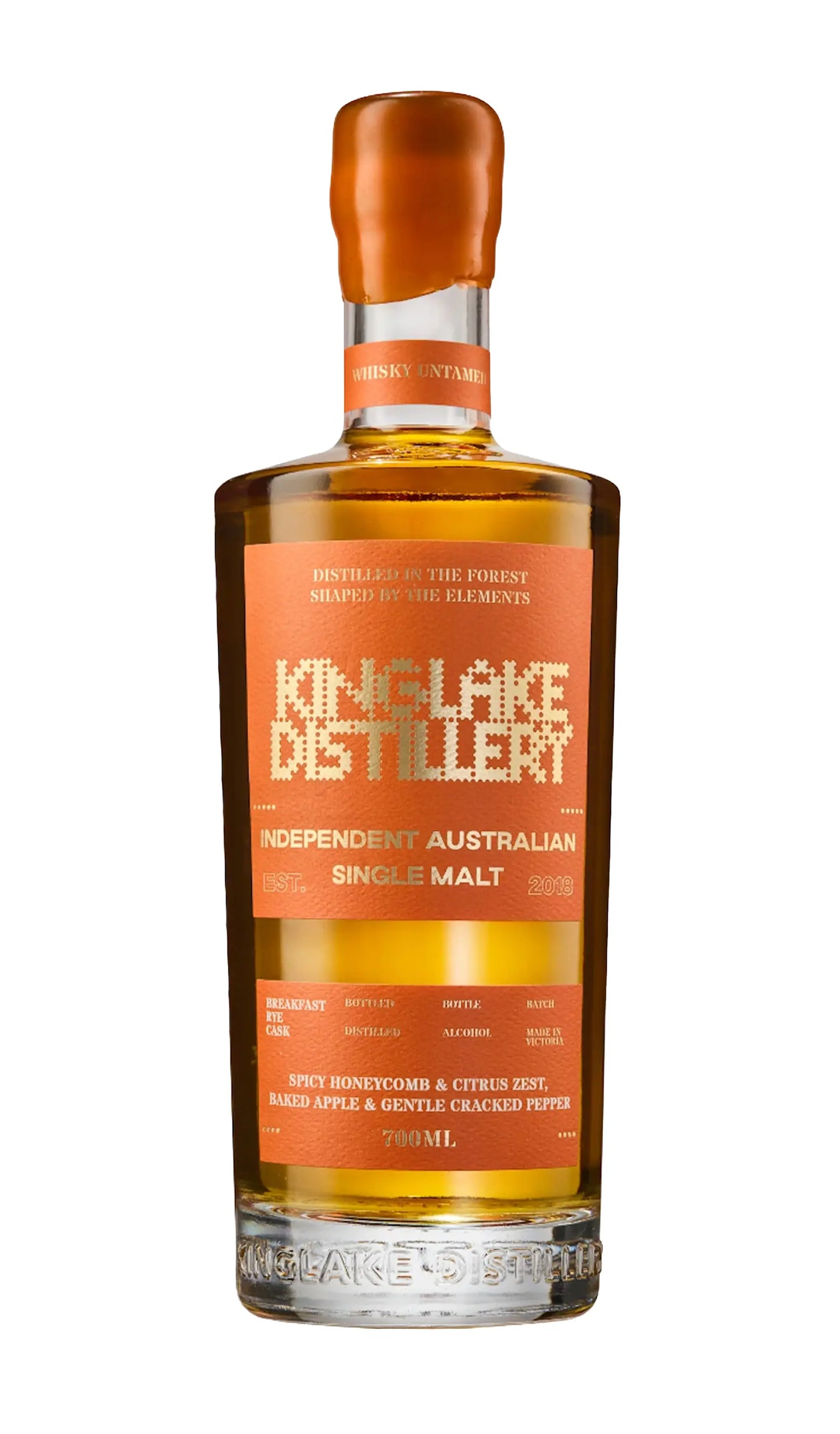 Kinglake Distillery Breakfast Rye Cask Single Malt Whisky 700mL bottle from Victoria