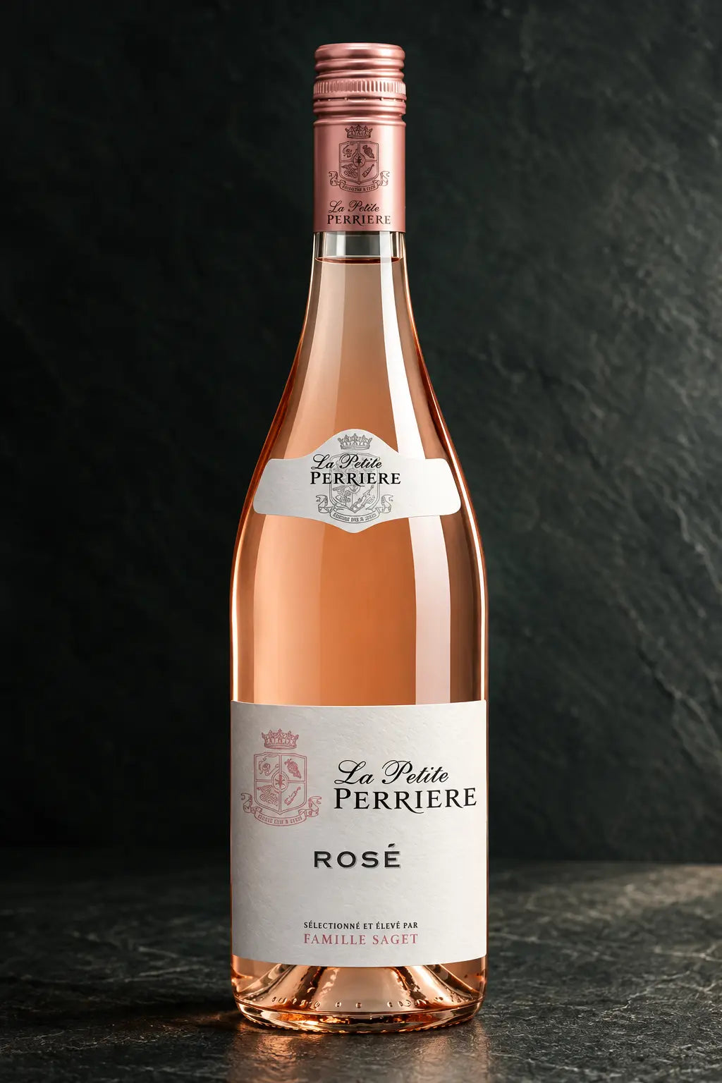 La Petite Perrière Pinot Noir Rosé 2024 750mL bottle of wine from France.