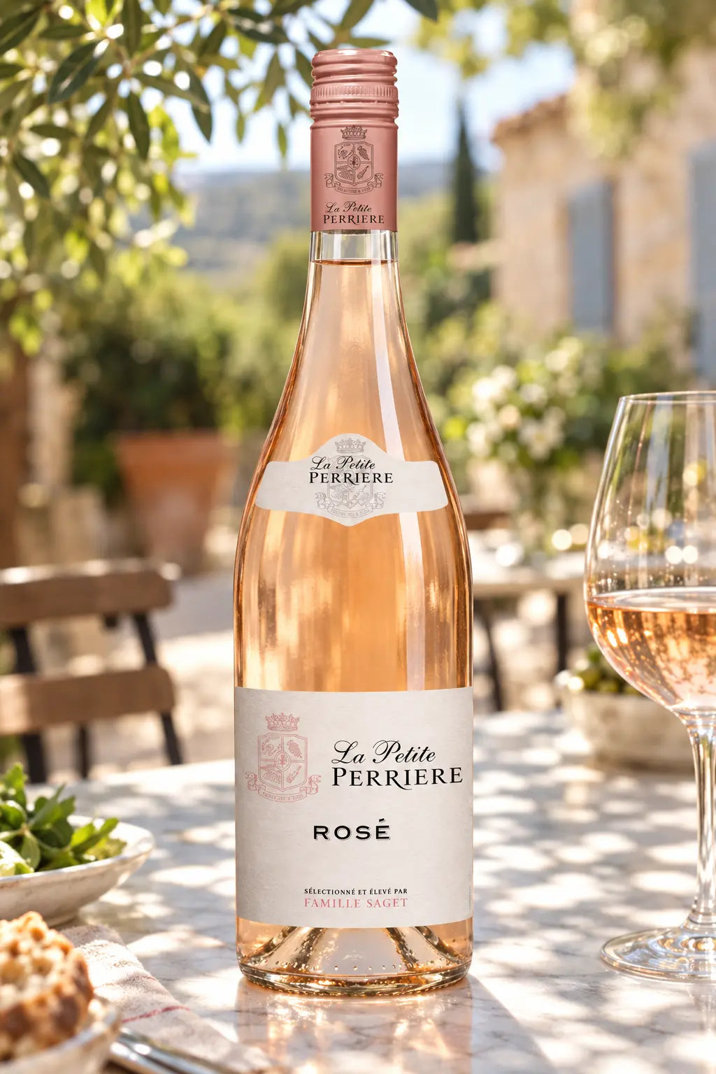 La Petite Perrière Pinot Noir Rosé 2024 750mL bottle of wine from France.