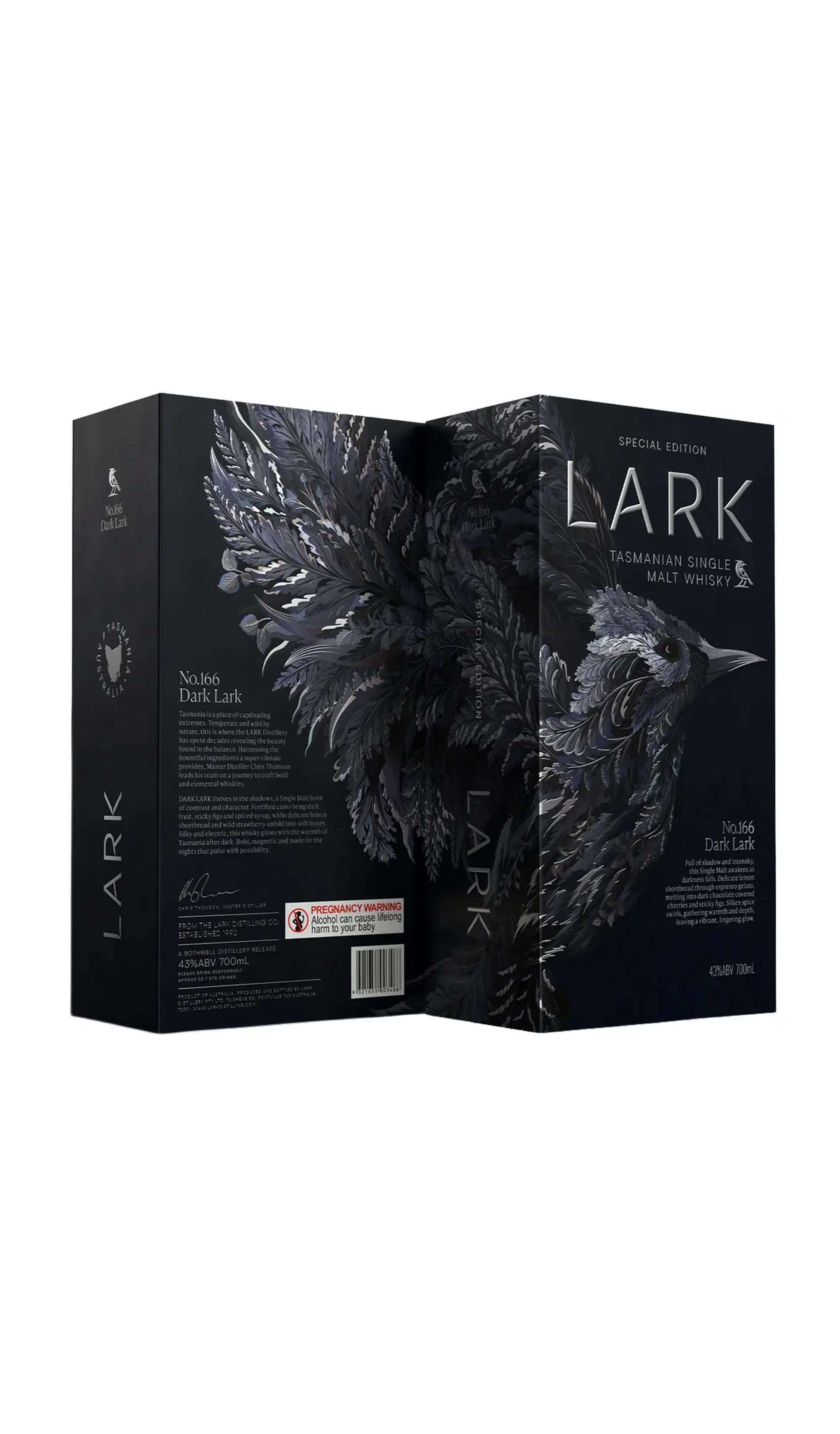 Lark Dark Lark No.166 Special Edition Single Malt Whisky bottle and outer box reveal
