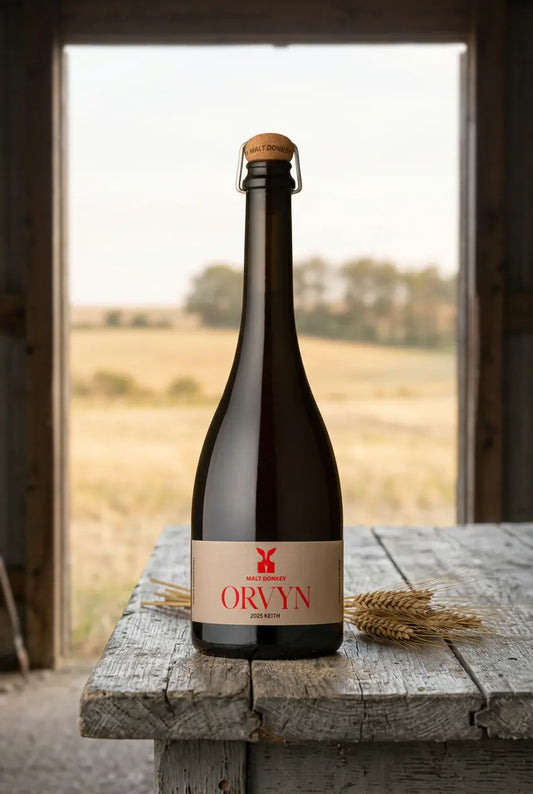 Malt Donkey Orvyn Keith Fine Ale 2025 750mL bottle – South Australian single-origin Belgian-style amber ale.