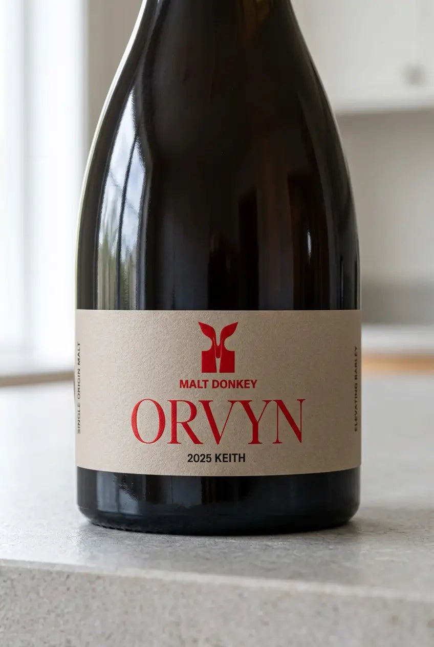 Malt Donkey Orvyn Keith Fine Ale 2025 750mL bottle – South Australian single-origin Belgian-style amber ale.