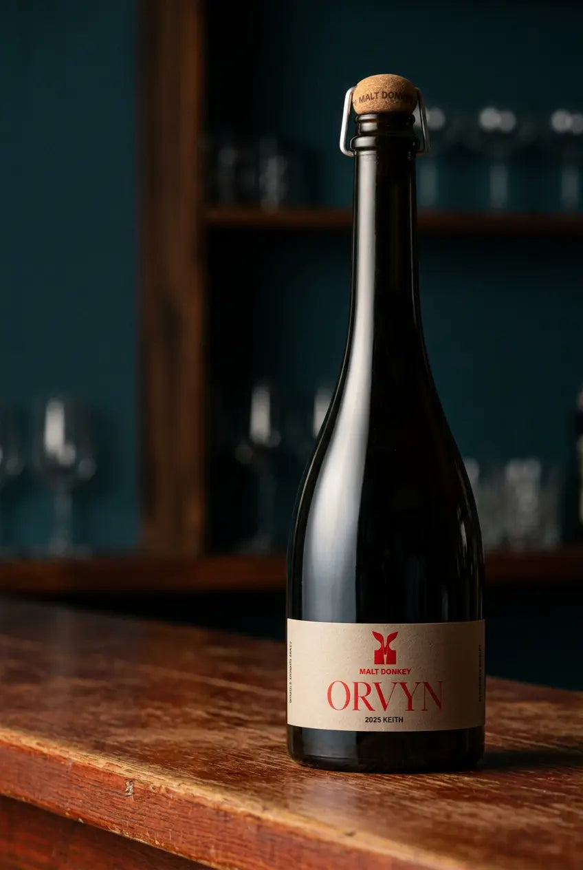 Malt Donkey Orvyn Keith Fine Ale 2025 750mL bottle – South Australian single-origin Belgian-style amber ale.