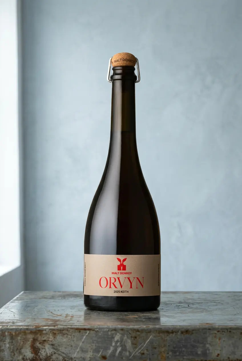 Malt Donkey Orvyn Keith Fine Ale 2025 750mL bottle – South Australian single-origin Belgian-style amber ale.