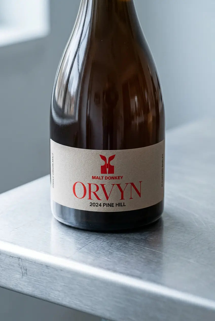 Malt Donkey Orvyn Pine Hill Fine Ale 2024 750mL bottle – South Australian single-origin Belgian-style amber ale.