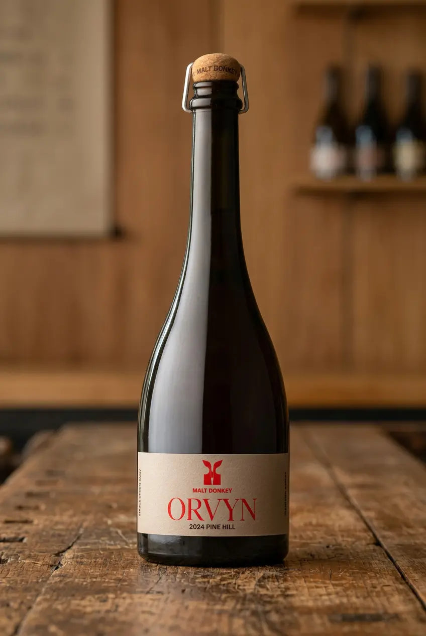 Malt Donkey Orvyn Pine Hill Fine Ale 2024 750mL bottle – South Australian single-origin Belgian-style amber ale.