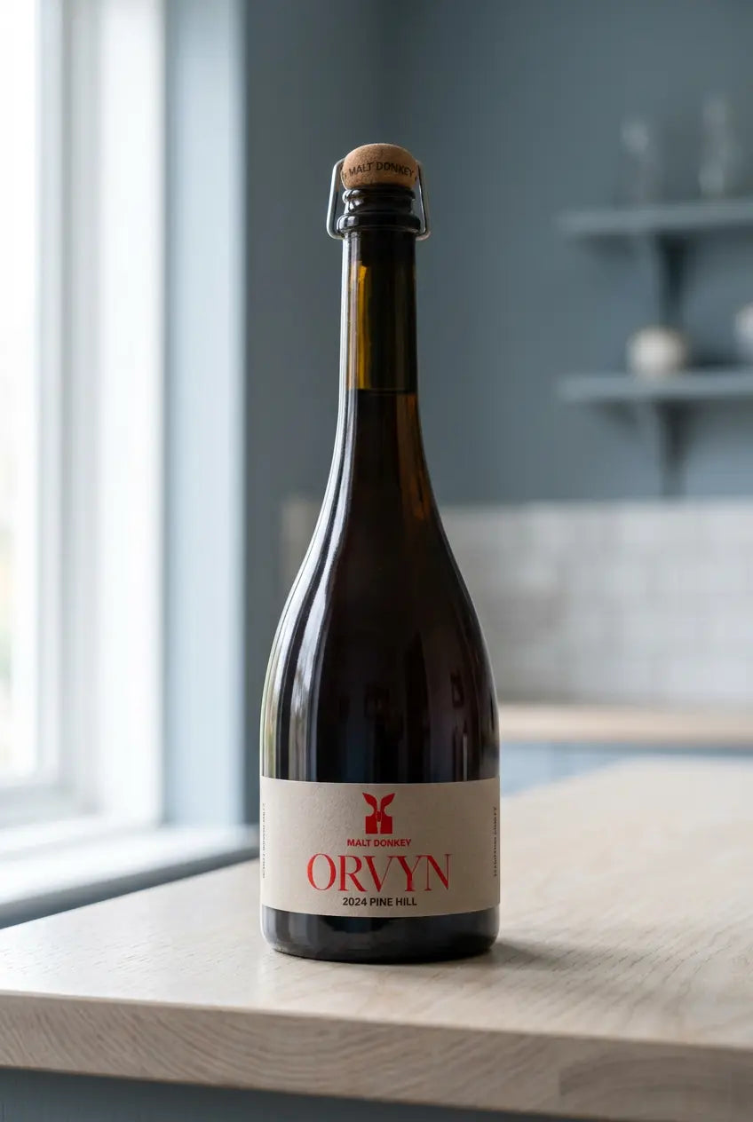 Malt Donkey Orvyn Pine Hill Fine Ale 2024 750mL bottle – South Australian single-origin Belgian-style amber ale.
