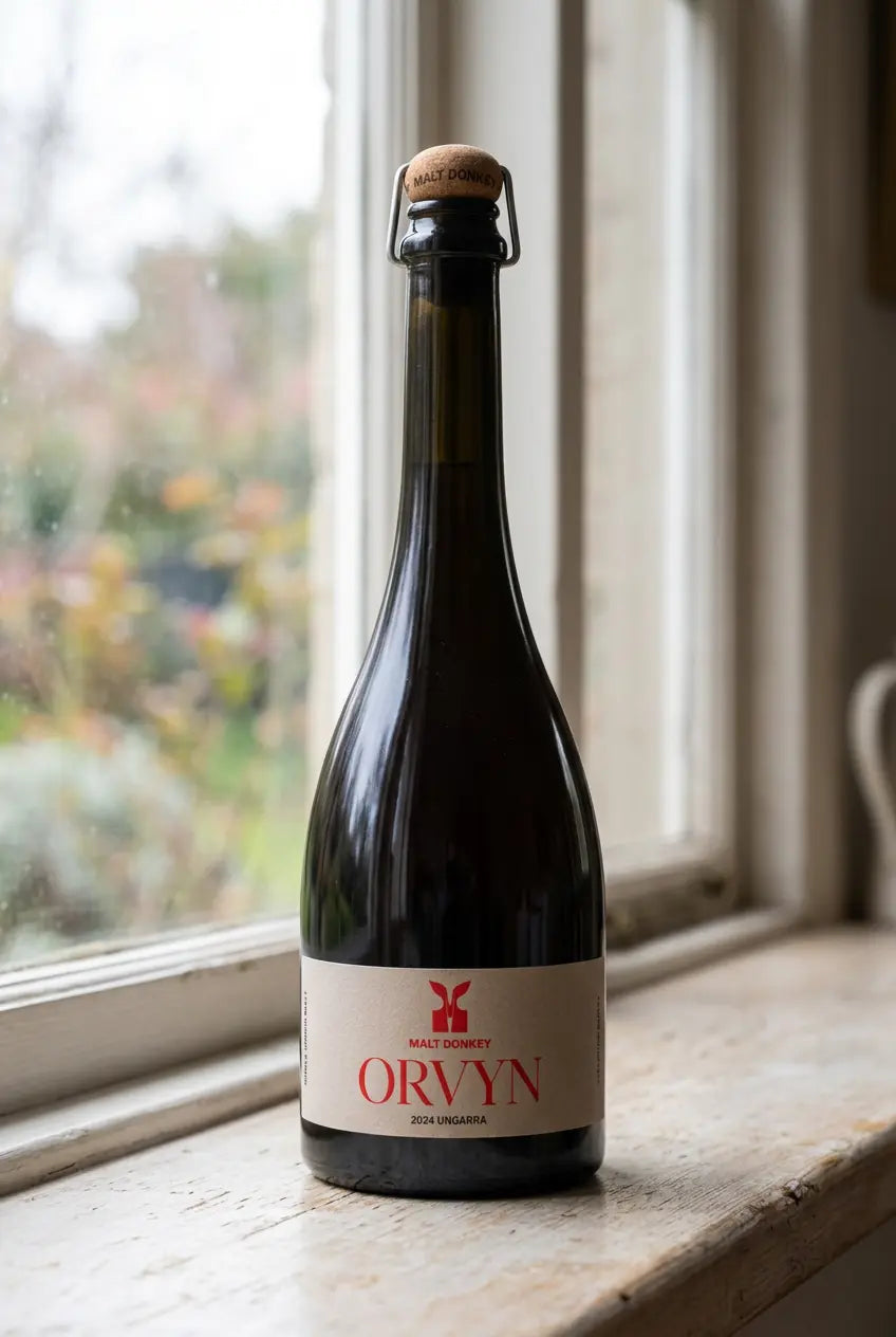 Malt Donkey Orvyn Ungarra Fine Ale 2024 750mL bottle – Eyre Peninsula, South Australian single-origin Belgian-style amber ale.