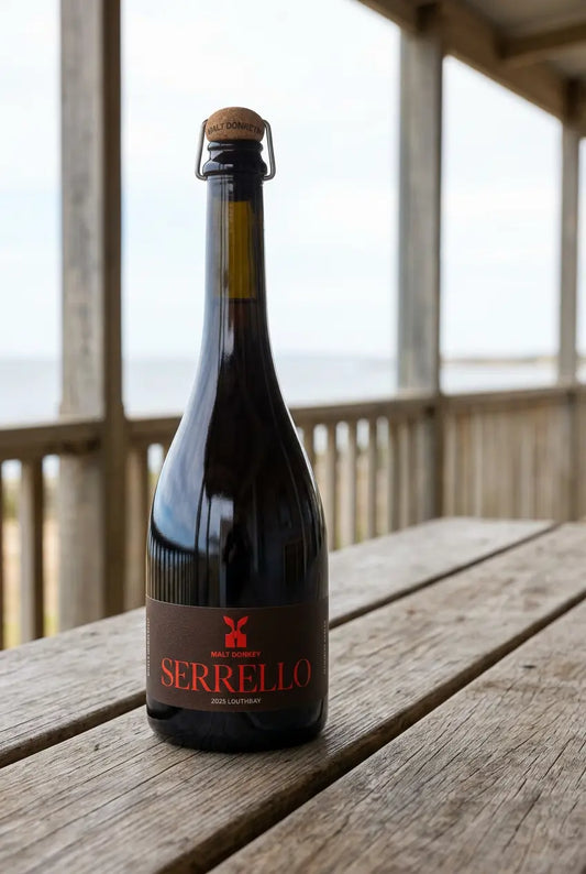 Malt Donkey Serrello Louth Bay Fine Ale 2025 750mL bottle – single-origin South Australian fine ale from the Eyre Peninsula.