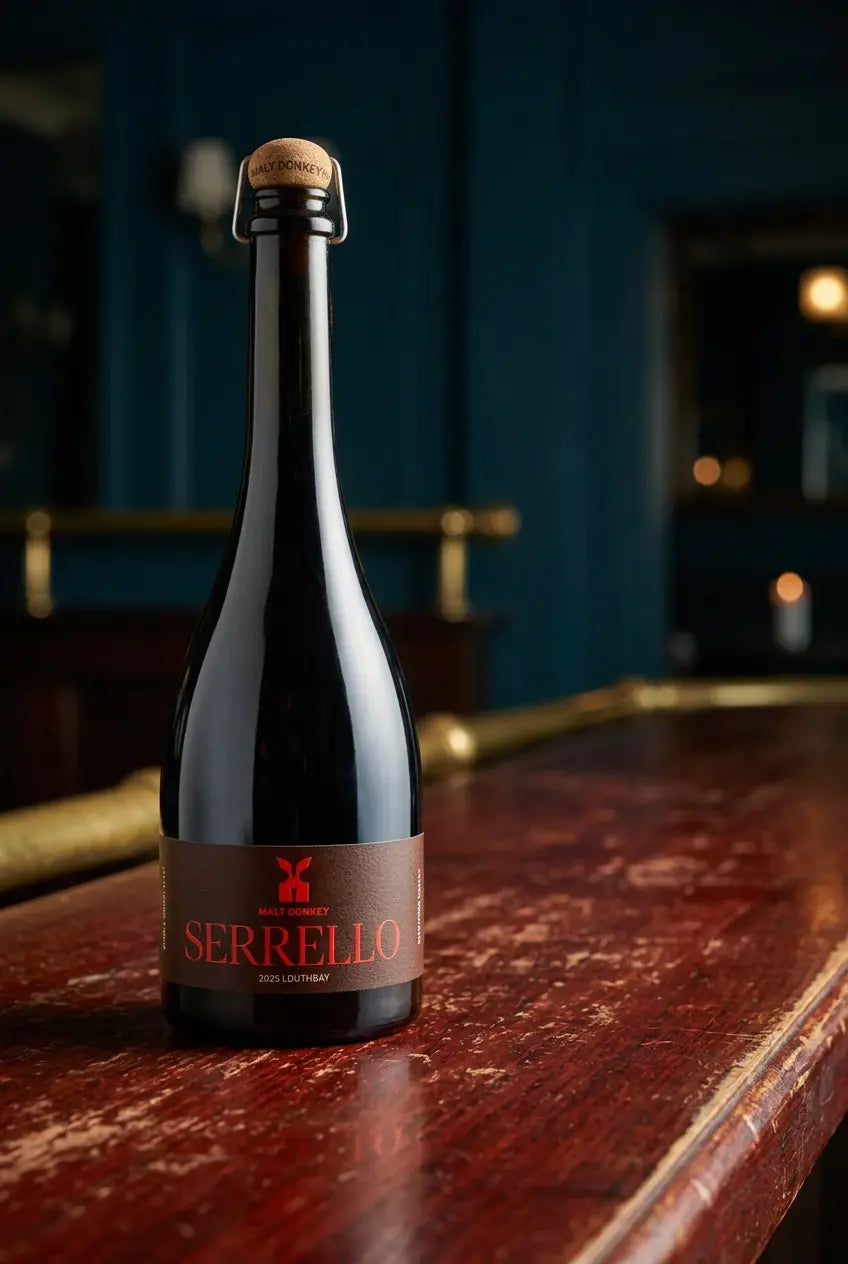 Malt Donkey Serrello Louth Bay Fine Ale 2025 750mL bottle – single-origin South Australian fine ale from the Eyre Peninsula.
