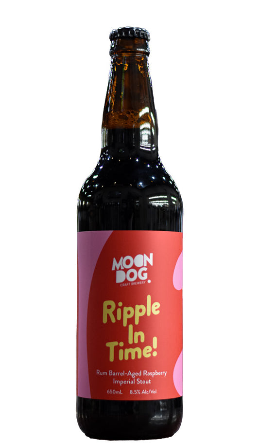 Find out more or buy Moon Dog Ripple In Time Barrel-Aged Raspberry & Rum Imperial Stout 650mL available online at Wine Sellers Direct - Australia's independent liquor specialists.