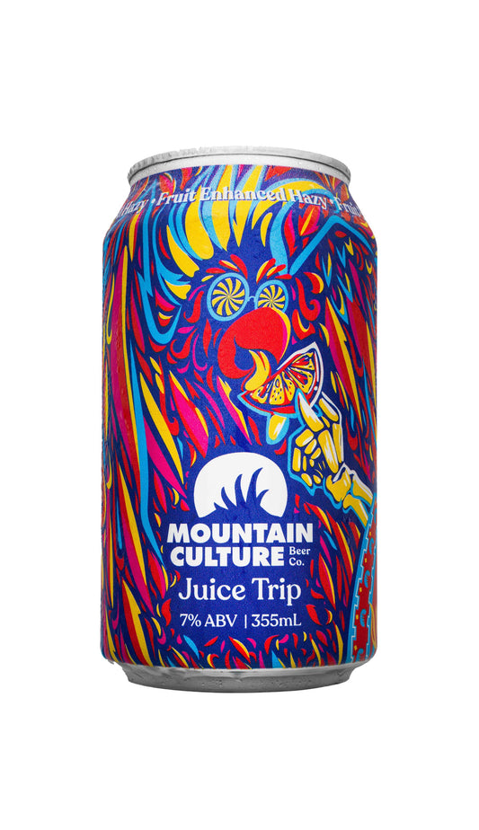 Find out more or buy Mountain Culture Juice Trip Fruit Enhanced Hazy 355ml online at Wine Sellers Direct - Australia’s independent liquor specialists.