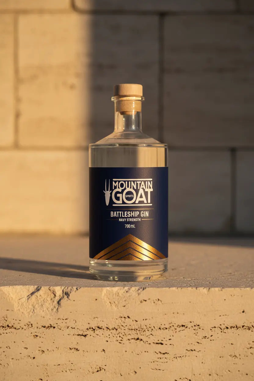 Buy Mountain Goat Battleship Gin Navy Strength 700ml online at Wine Sellers Direct's best prices.