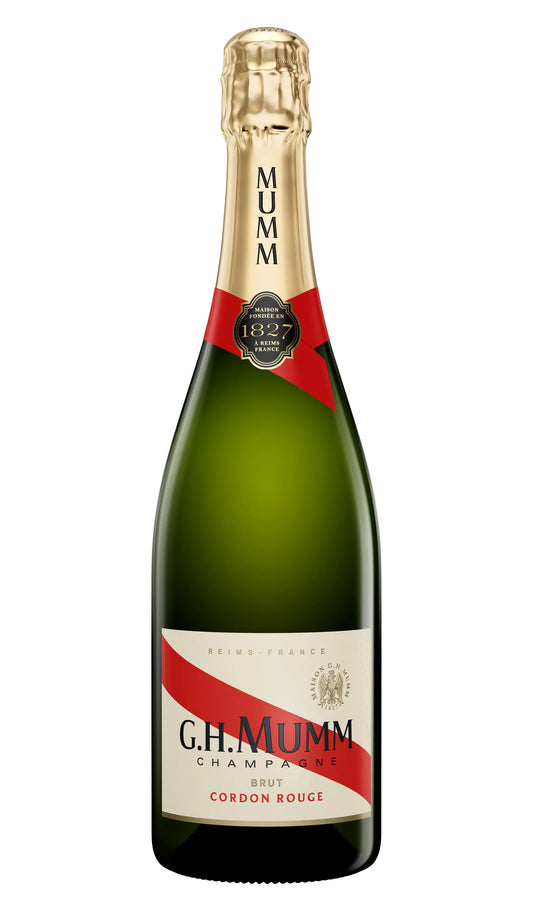 G.H.Mumm Cordon Rouge Brut Champagne NV 750mL bottle of sparkling from France.