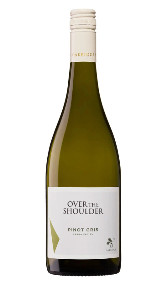 Oakridge Over The Shoulder Pinot Gris 2025 Yarra Valley 750 mL wine bottle on white background