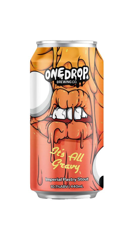 Find out more or buy One Drop It's All Gravy Imperial Pastry Stout 440mL online at Wine Sellers Direct.