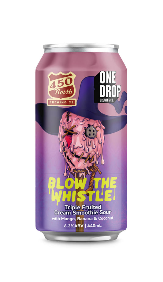 Find out more or buy One Drop x 450 North Blow The Whistle Smoothie Sour 440mL online at Wine Sellers Direct - Australia’s independent liquor specialists.