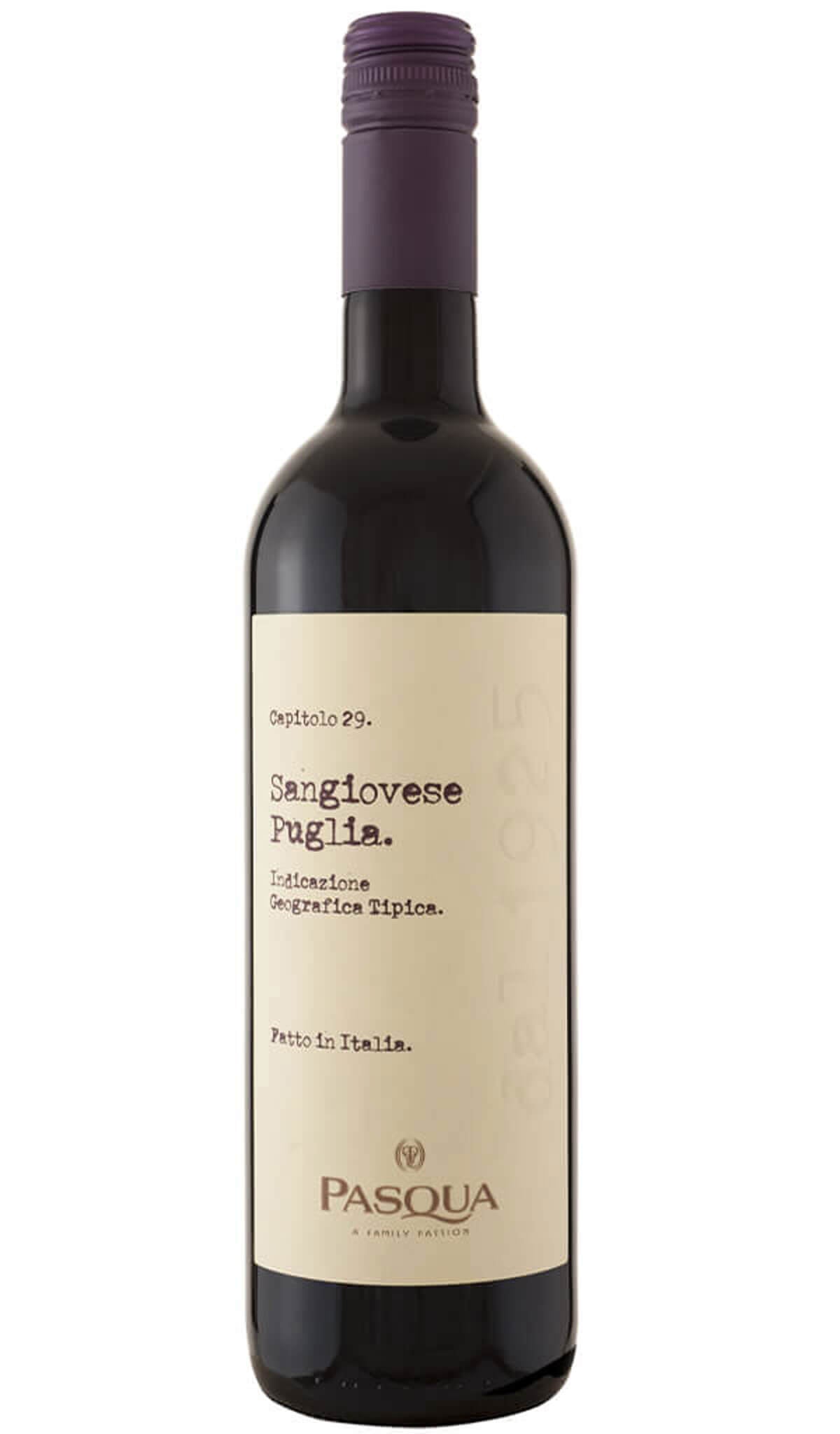 Find out more or buy Pasqua Sangiovese Puglia 2022 (Italy) online at Wine Sellers Direct - Australia’s independent liquor specialists.