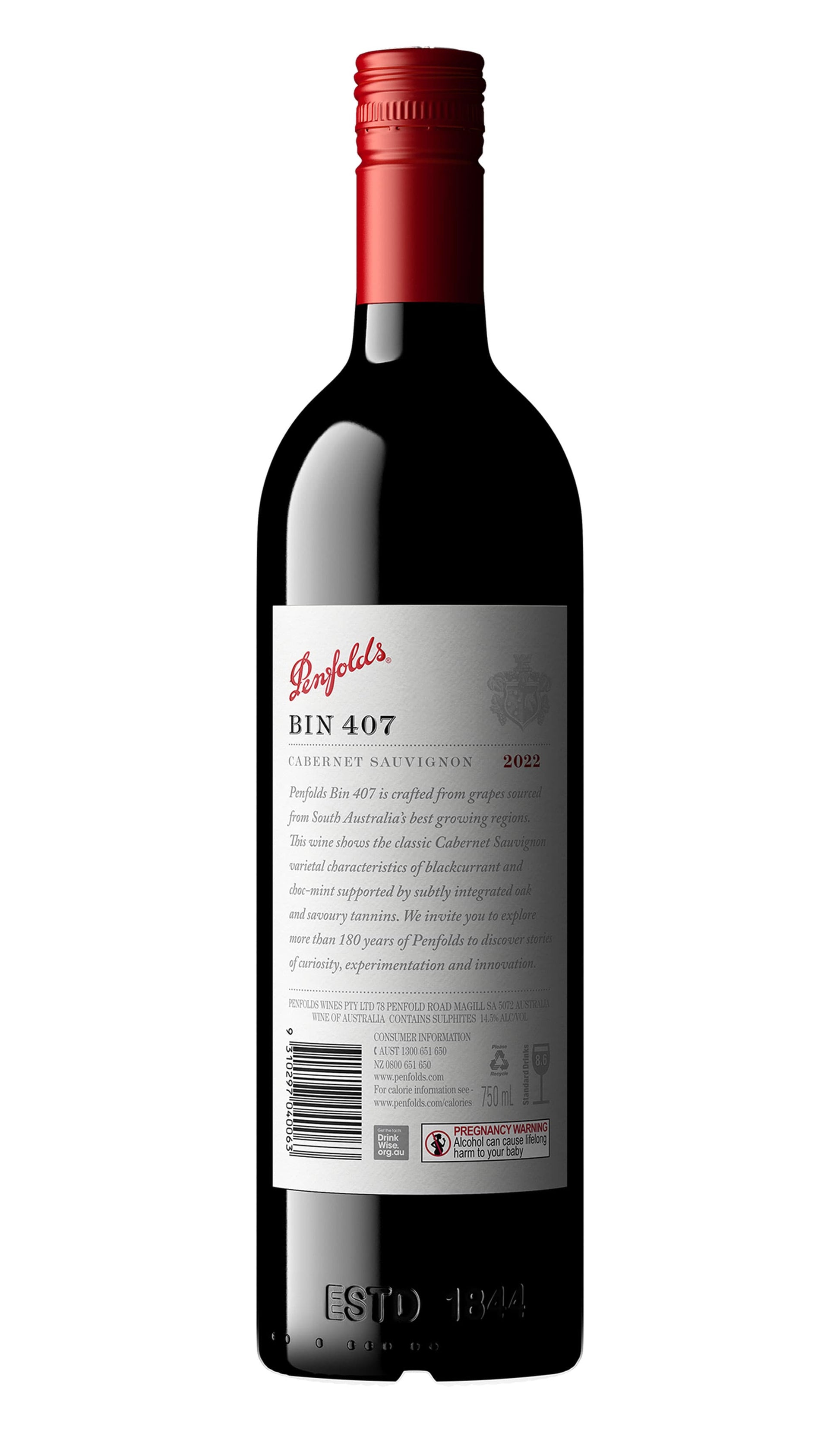 Find out more, explore the range and buy Penfolds Bin 407 Cabernet Sauvignon 2022 750mL (Gift Boxed) available online & in-store at Wine Sellers Direct - Australia's independent liquor specialists and the best prices.