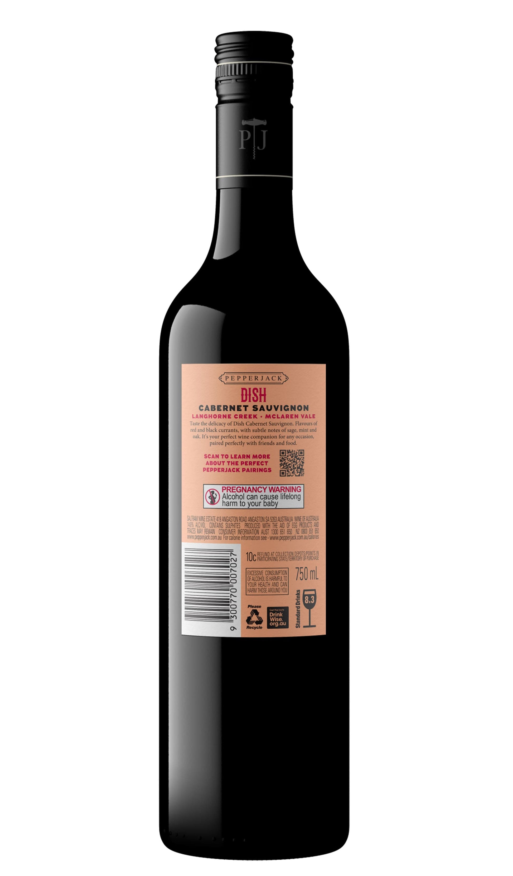 Find out more, explore the range and purchase Pepperjack Dish Cabernet Sauvignon 2023 (Langhorne Creek & McLaren Vale) available online and in-store at Wine Sellers Direct - Australia's independent liquor specialists.