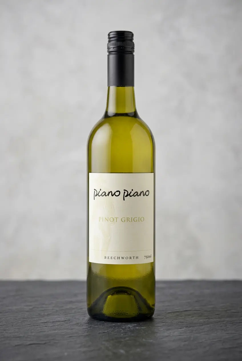 Piano Piano Pinot Grigio 2026 King Valley and Beechworth Victorian white wine bottle