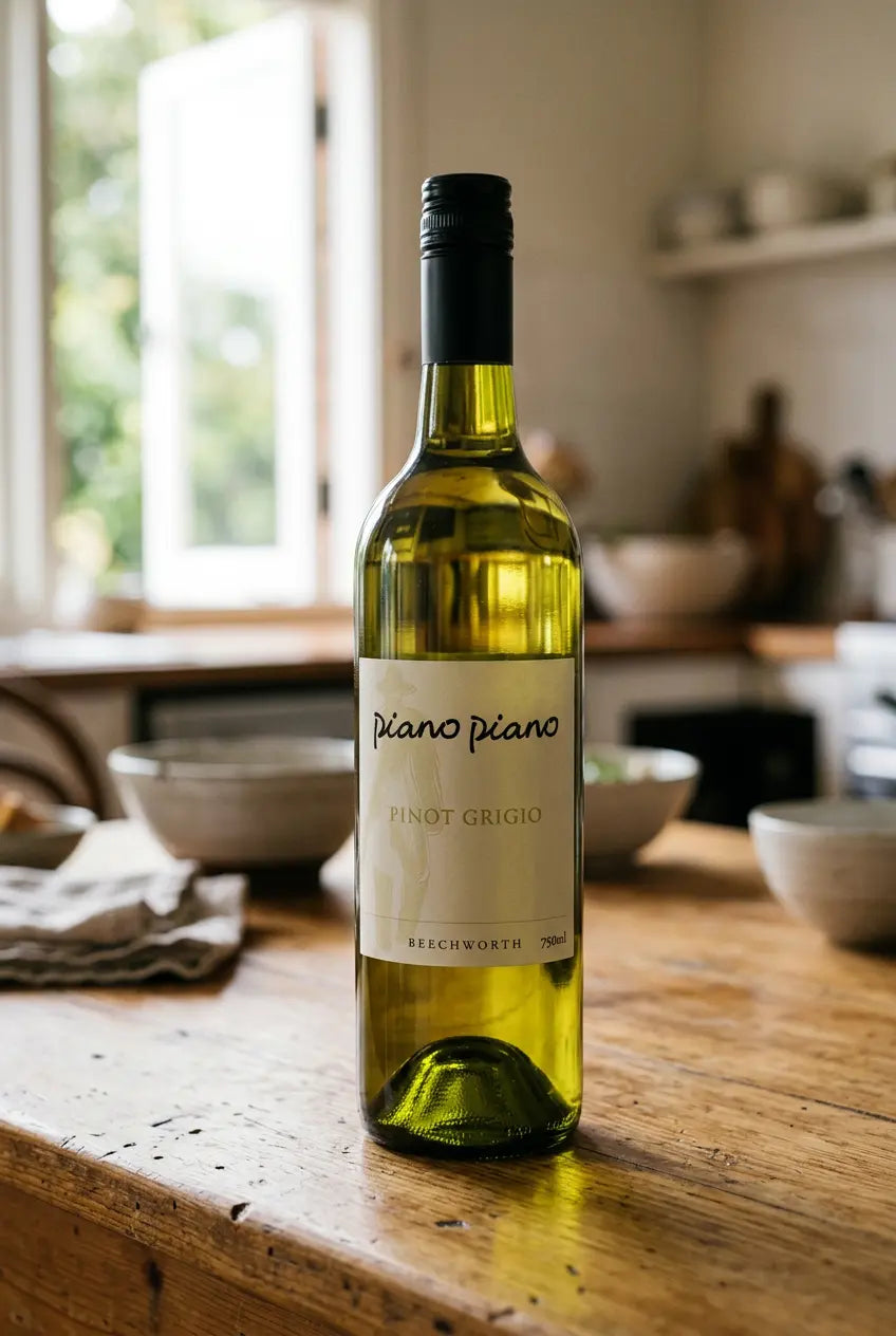 Piano Piano Pinot Grigio 2026 King Valley and Beechworth Victorian white wine bottle