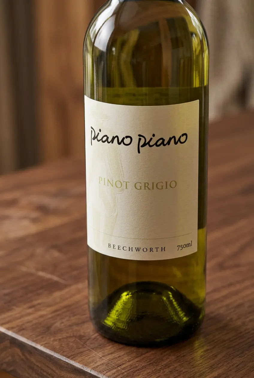 Piano Piano Pinot Grigio 2026 King Valley and Beechworth Victorian white wine bottle