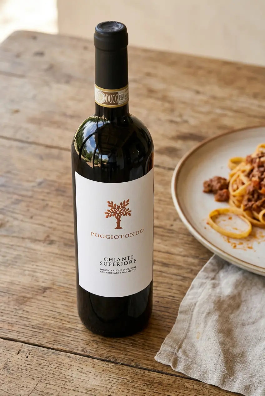 Poggiotondo Chianti Superiore Organic 2024 Tuscany Italy red wine bottle.