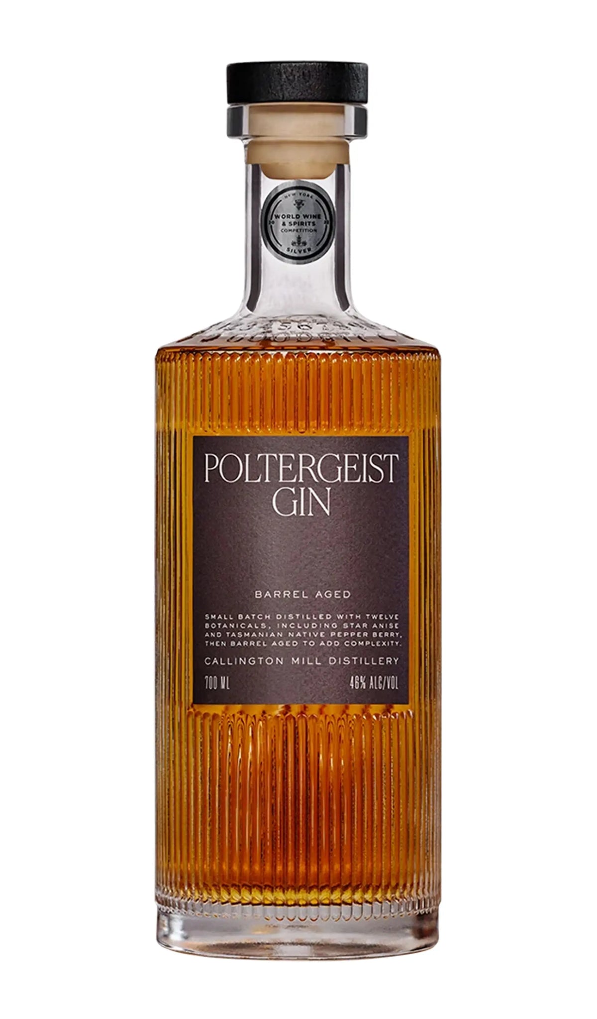Poltergeist Barrel Aged Gin 700mL bottle of Gin from Callington Mill Distillery, Tasmania