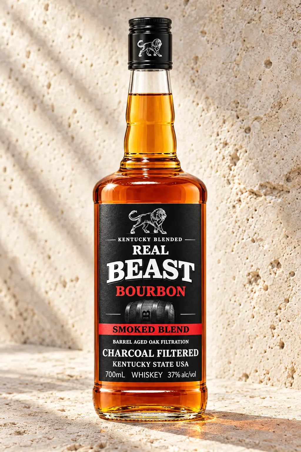 Real Beast Blended Bourbon Whiskey 700mL bottle from Kentucky