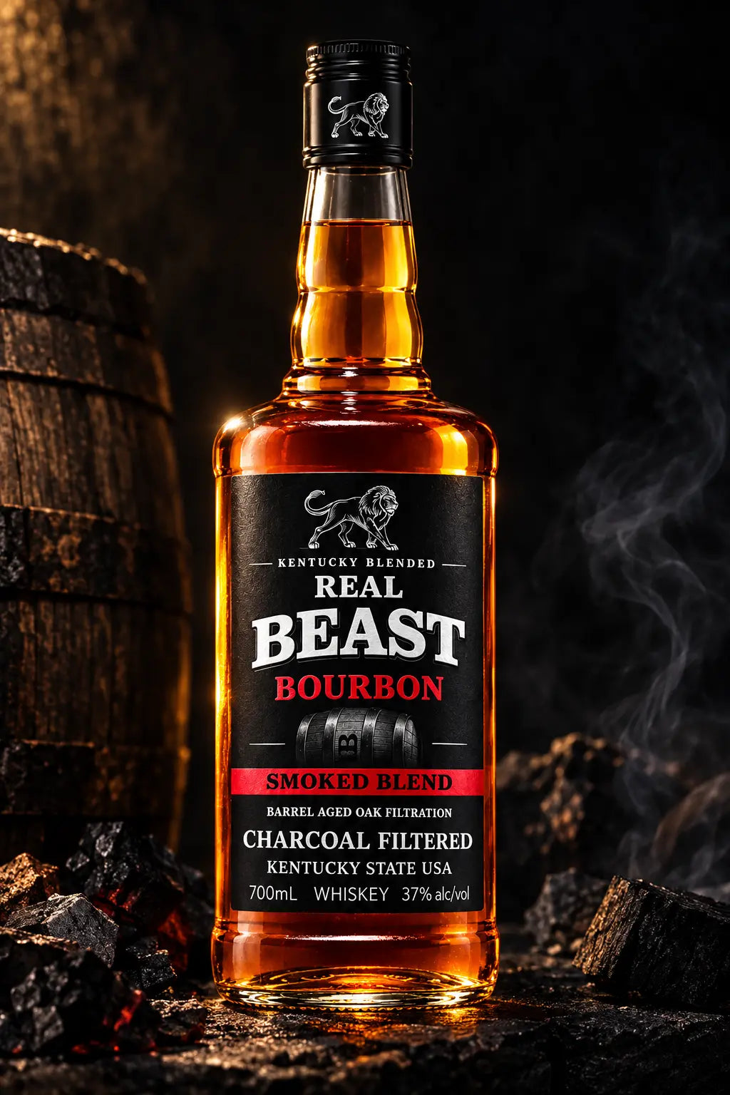 Real Beast Blended Bourbon Whiskey 700mL bottle from Kentucky
