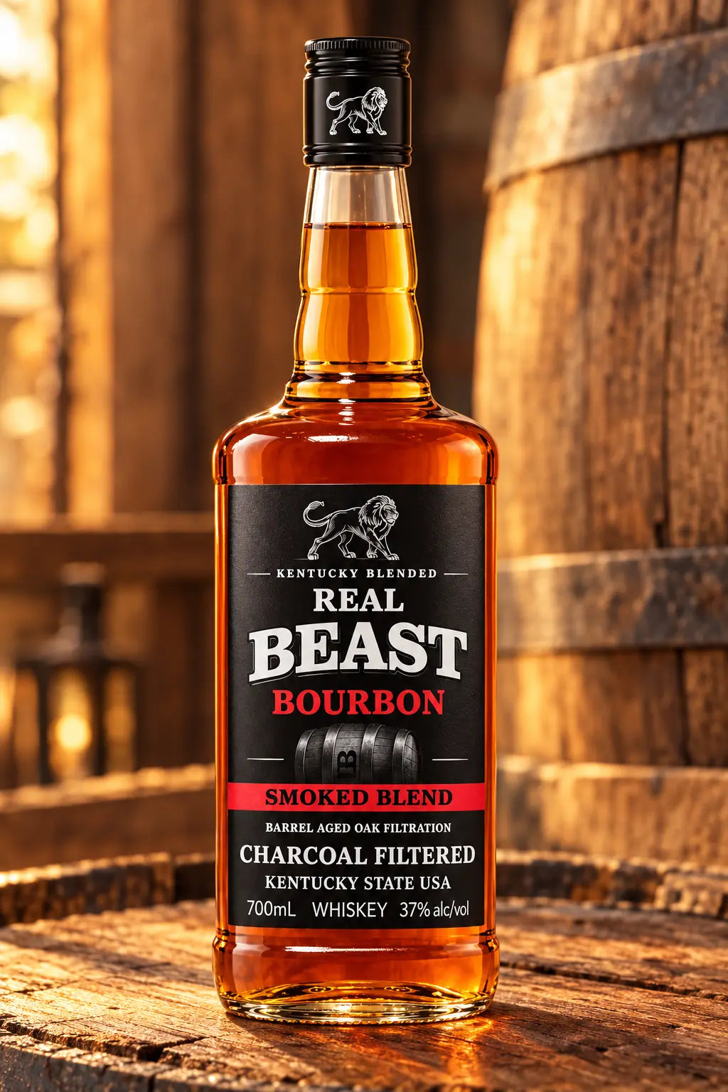 Real Beast Blended Bourbon Whiskey 700mL bottle from Kentucky