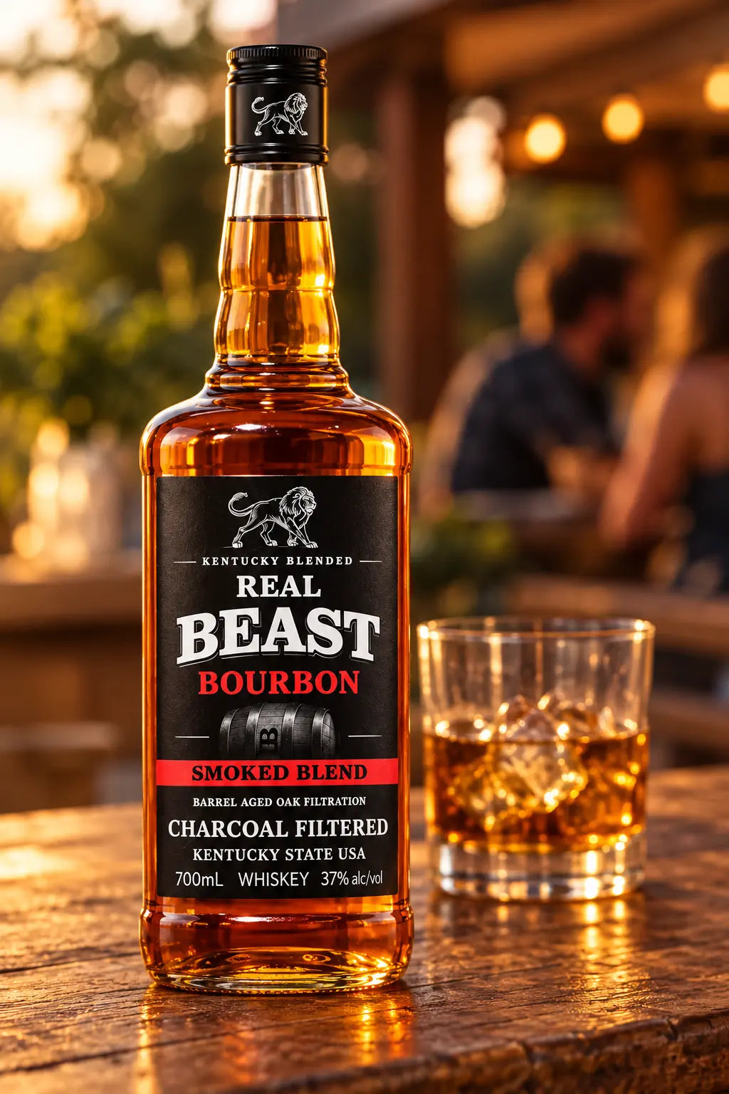 Real Beast Blended Bourbon Whiskey 700mL bottle from Kentucky