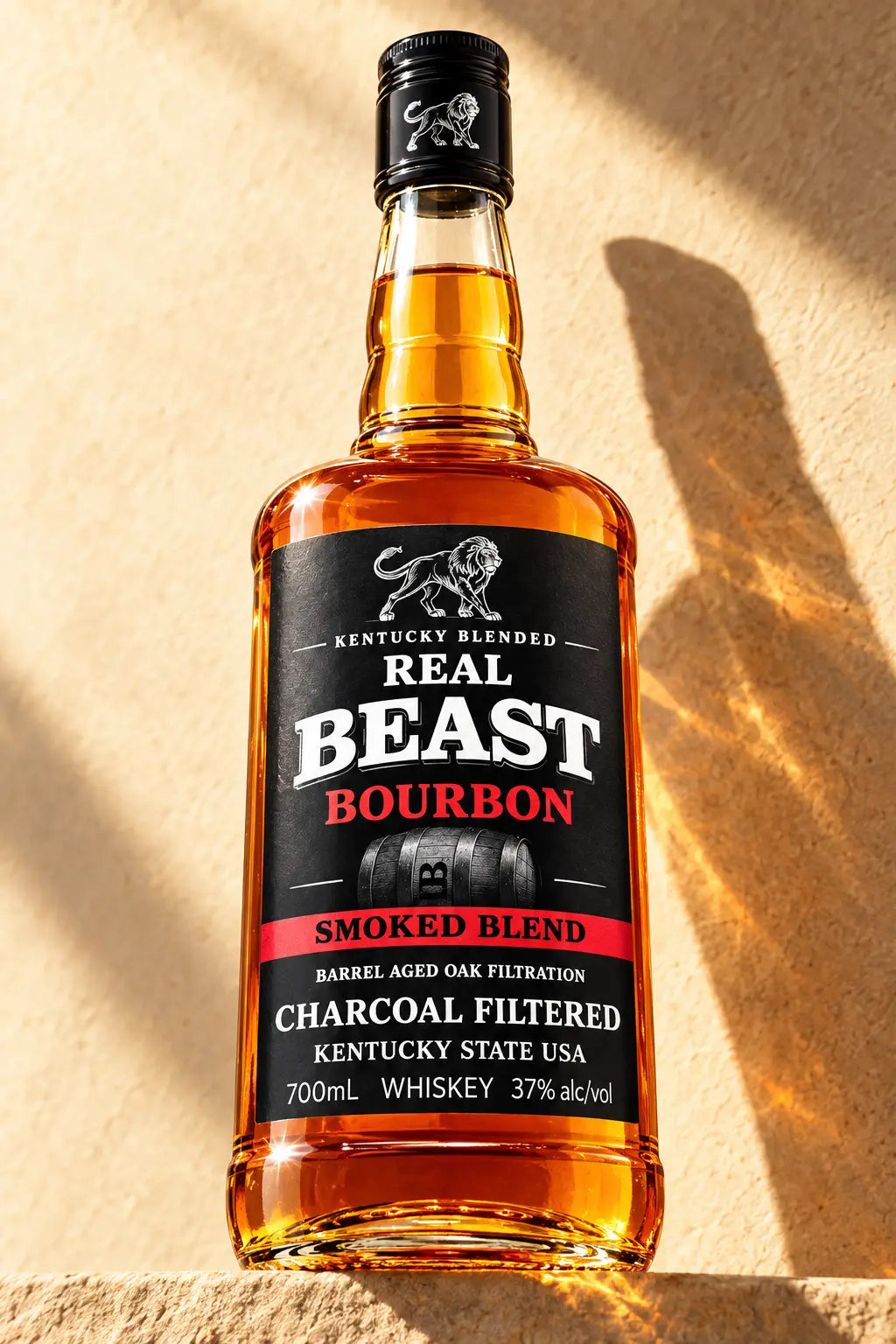 Real Beast Blended Bourbon Whiskey 700mL bottle from Kentucky