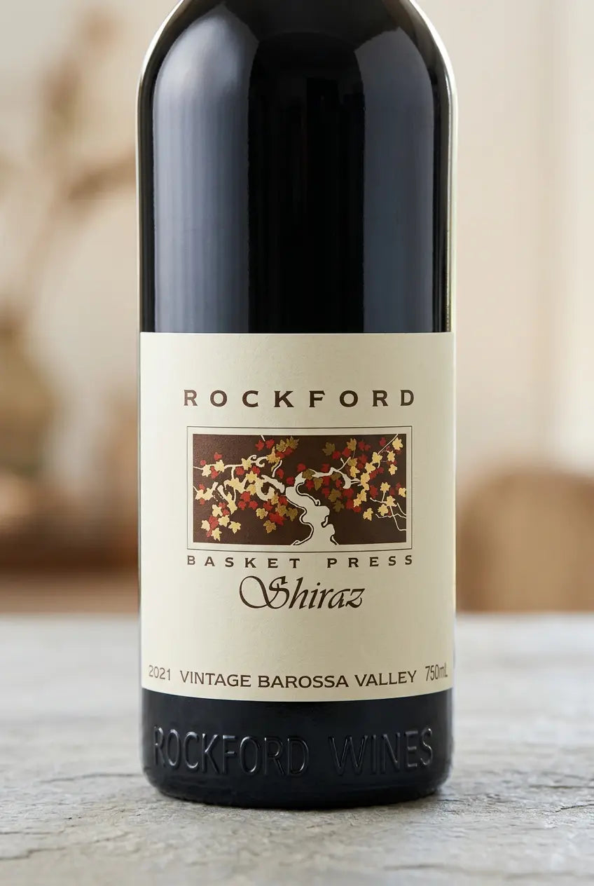 Rockford Basket Press Shiraz 2021 750mL red wine bottle from Barossa Valley.