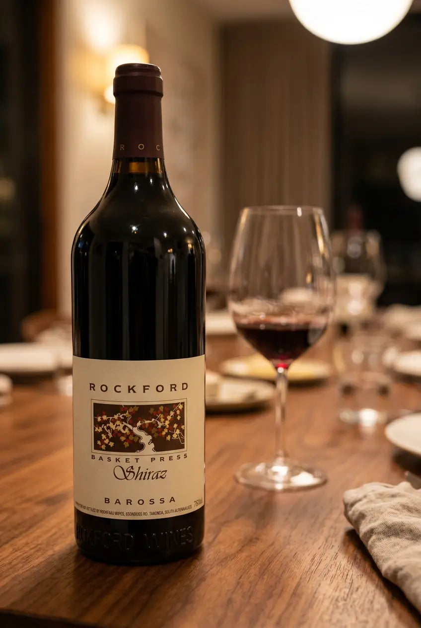 Rockford Basket Press Shiraz 2021 750mL red wine bottle from Barossa Valley.