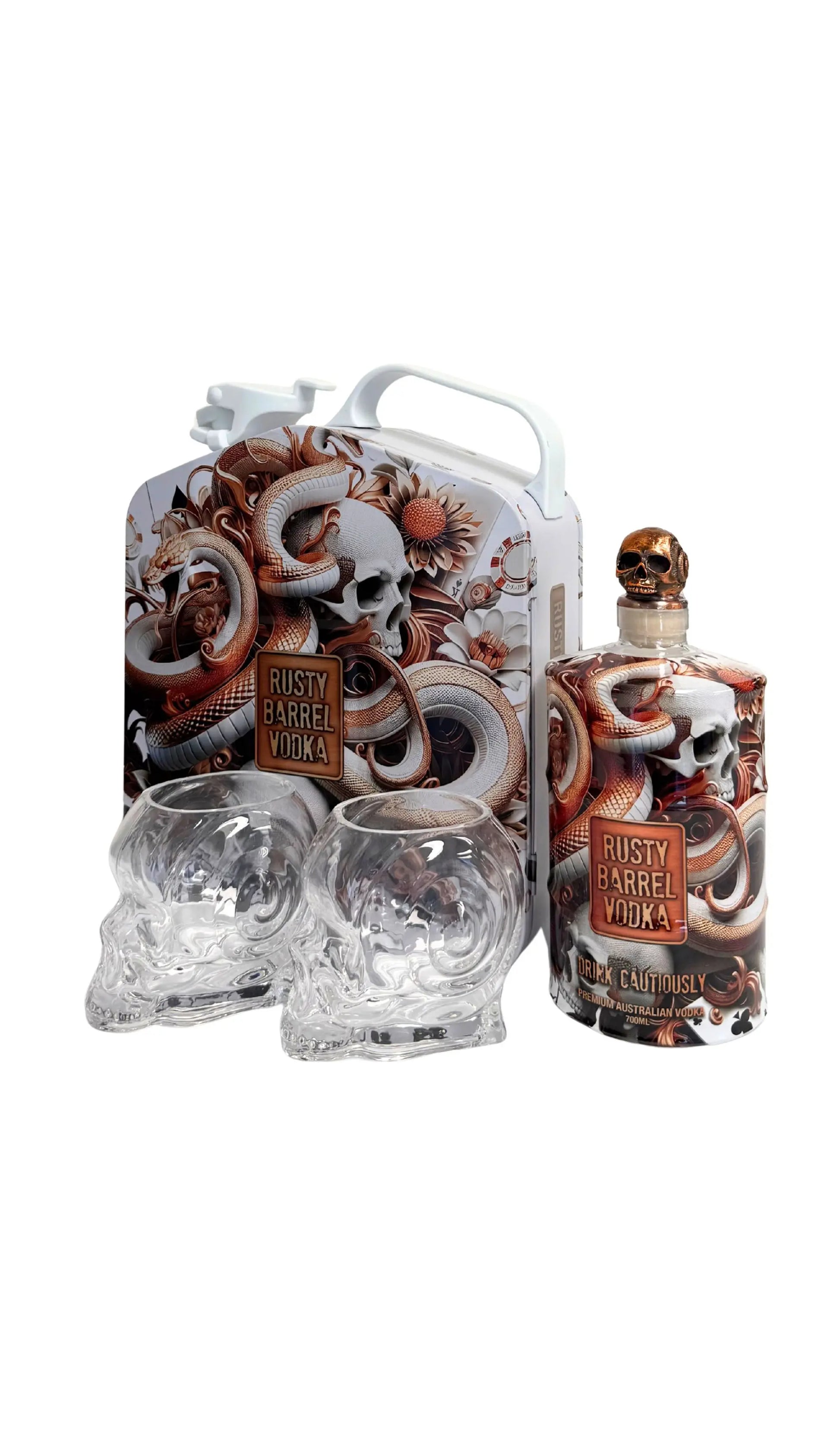 Buy Rusty Barrel Spirits Vodka White Jerry Can Gift Pack 700mL available at Wine Sellers Direct's best prices.